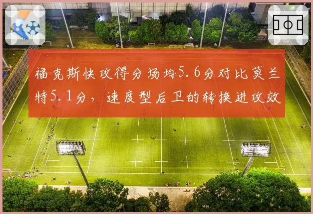 福克斯快攻得分场均5.6分对比莫兰特5.1分，速度型后卫的转换进攻效率对比